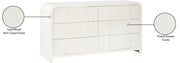 Fluted Solid Wood And Oak Veneer Dresser in Cream - 314Cream-D