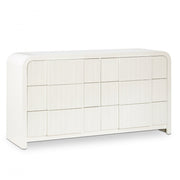 Fluted Solid Wood And Oak Veneer Dresser in Cream - 314Cream-D