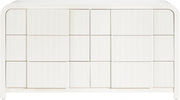 Fluted Solid Wood And Oak Veneer Dresser in Cream - 314Cream-D