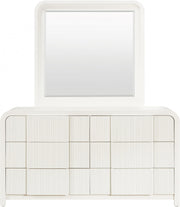 Fluted Solid Wood And Oak Veneer Dresser in Cream - 314Cream-D