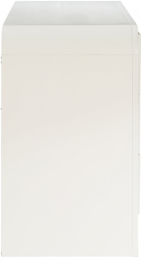 Fluted Solid Wood And Oak Veneer Dresser in Cream - 314Cream-D