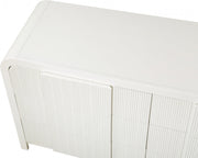 Fluted Solid Wood And Oak Veneer Dresser in Cream - 314Cream-D