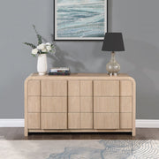 Fluted Solid Wood And Oak Veneer Dresser in Natural - 314Natural-D