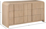 Fluted Solid Wood And Oak Veneer Dresser in Natural - 314Natural-D