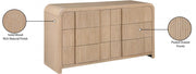 Fluted Solid Wood And Oak Veneer Dresser in Natural - 314Natural-D