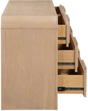 Fluted Solid Wood And Oak Veneer Dresser in Natural - 314Natural-D