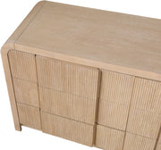 Fluted Solid Wood And Oak Veneer Dresser in Natural - 314Natural-D