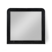 Fluted Solid Wood And Oak Veneer Mirror in Black - 314Black-M