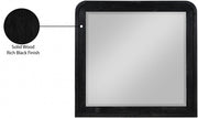 Fluted Solid Wood And Oak Veneer Mirror in Black - 314Black-M