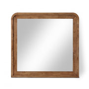 Fluted Solid Wood And Oak Veneer Mirror in Brown - 314Walnut-M