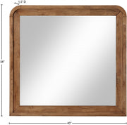 Fluted Solid Wood And Oak Veneer Mirror in Brown - 314Walnut-M