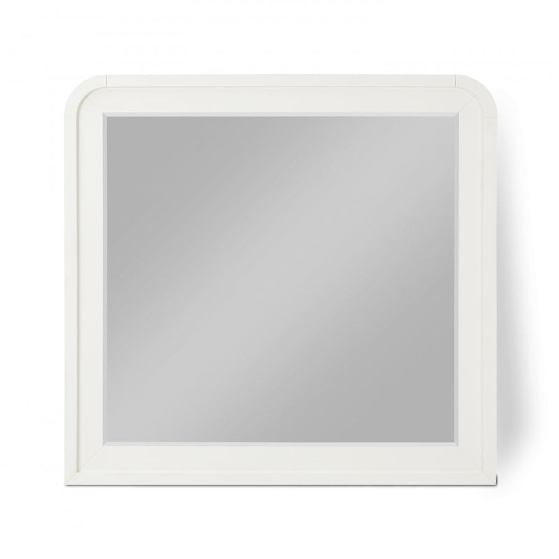Fluted Solid Wood And Oak Veneer Mirror in Cream - 314Cream-M