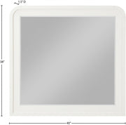 Fluted Solid Wood And Oak Veneer Mirror in Cream - 314Cream-M