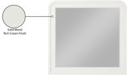 Fluted Solid Wood And Oak Veneer Mirror in Cream - 314Cream-M