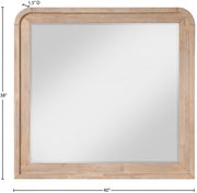 Fluted Solid Wood And Oak Veneer Mirror in Natural - 314Natural-M