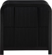 Fluted Solid Wood And Oak Veneer Nightstand in Black - 314Black-NS