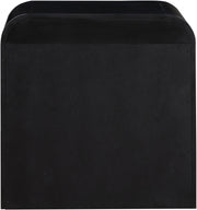 Fluted Solid Wood And Oak Veneer Nightstand in Black - 314Black-NS