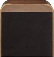 Fluted Solid Wood And Oak Veneer Nightstand in Brown - 314Walnut-NS