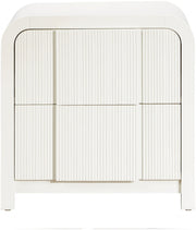 Fluted Solid Wood And Oak Veneer Nightstand in Cream - 314Cream-NS