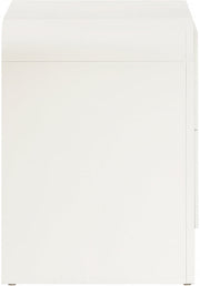 Fluted Solid Wood And Oak Veneer Nightstand in Cream - 314Cream-NS