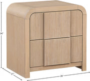Fluted Solid Wood And Oak Veneer Nightstand in Natural - 314Natural-NS