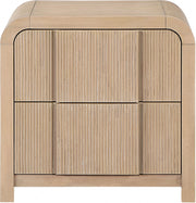 Fluted Solid Wood And Oak Veneer Nightstand in Natural - 314Natural-NS