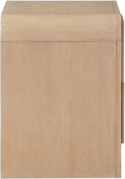 Fluted Solid Wood And Oak Veneer Nightstand in Natural - 314Natural-NS