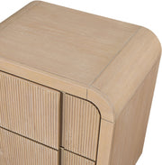 Fluted Solid Wood And Oak Veneer Nightstand in Natural - 314Natural-NS