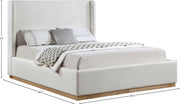 Flynn Linen Textured Fabric Full Bed Cream - FlynnCream-F