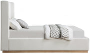 Flynn Linen Textured Fabric King Bed Cream - Gate FurnitureKing Bed