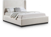 Flynn Linen Textured Fabric Queen Bed Beige - Gate FurnitureQueen Bed