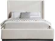 Flynn Linen Textured Fabric Queen Bed Beige - Gate FurnitureQueen Bed