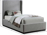 Flynn Linen Textured Fabric Twin Bed Grey - Gate FurnitureTwin Bed