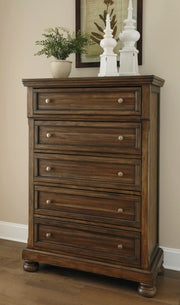 Flynnter Medium Brown Footboard Storage Sleigh Platform Bedroom Set - Gate FurnitureBedroom Set