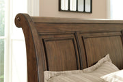 Flynnter Medium Brown King Sleigh Bed with 2 Storage Drawers - Gate FurnitureKing Bed