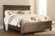 Flynnter Medium Brown Queen Storage Platform Bed - Gate FurnitureQueen Bed