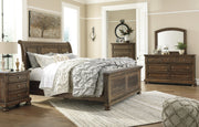 Flynnter Medium Brown Sleigh Platform Bedroom Set - Gate FurnitureBedroom Set
