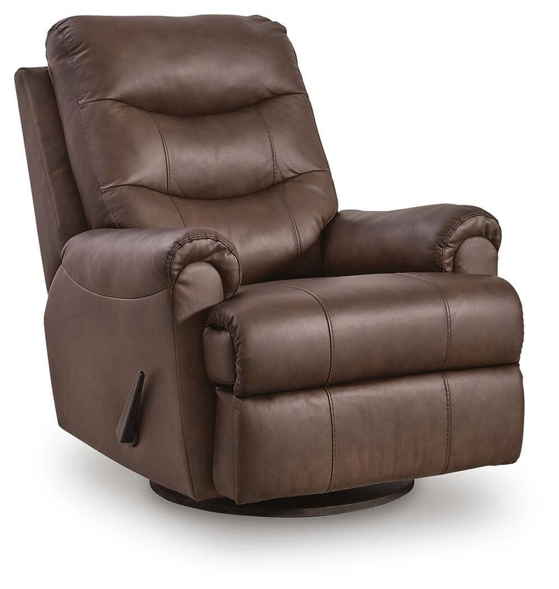Flynwood Espresso Swivel Glider Recliner - PCU1340061