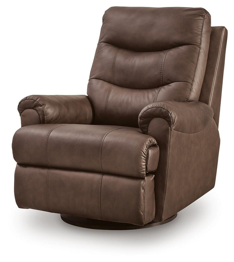 Flynwood Espresso Swivel Glider Recliner - PCU1340061