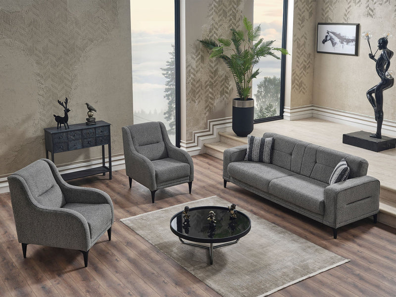 Focus 3-pieces (Sofa & Loveseat & Chair) Livingroom in Grey - 200-SER-FOC-PINAR18-321
