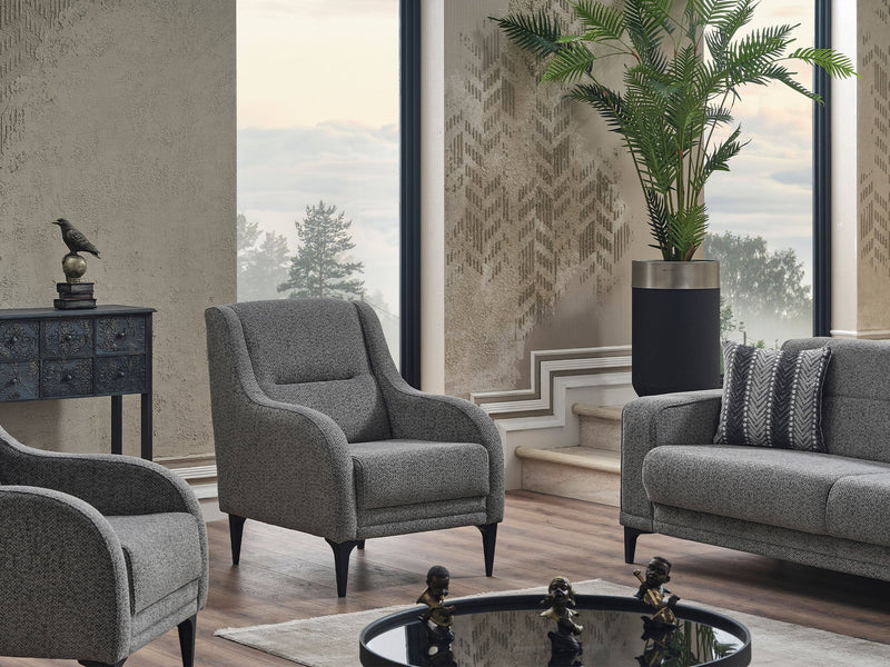 Focus 3-pieces (Sofa & Loveseat & Chair) Livingroom in Grey - 200-SER-FOC-PINAR18-321