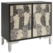 Forbes 2-door Bone Inlay Mosaic Accent Storage Cabinet Black - 950450
