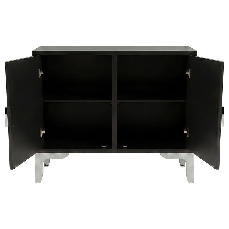 Forbes 2-door Bone Inlay Mosaic Accent Storage Cabinet Black - 950450