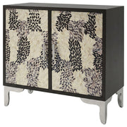 Forbes 2-door Bone Inlay Mosaic Accent Storage Cabinet Black - 950450