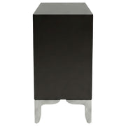 Forbes 2-door Bone Inlay Mosaic Accent Storage Cabinet Black - 950450
