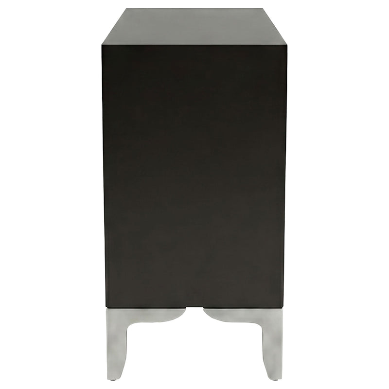 Forbes 2-door Bone Inlay Mosaic Accent Storage Cabinet Black - 950450