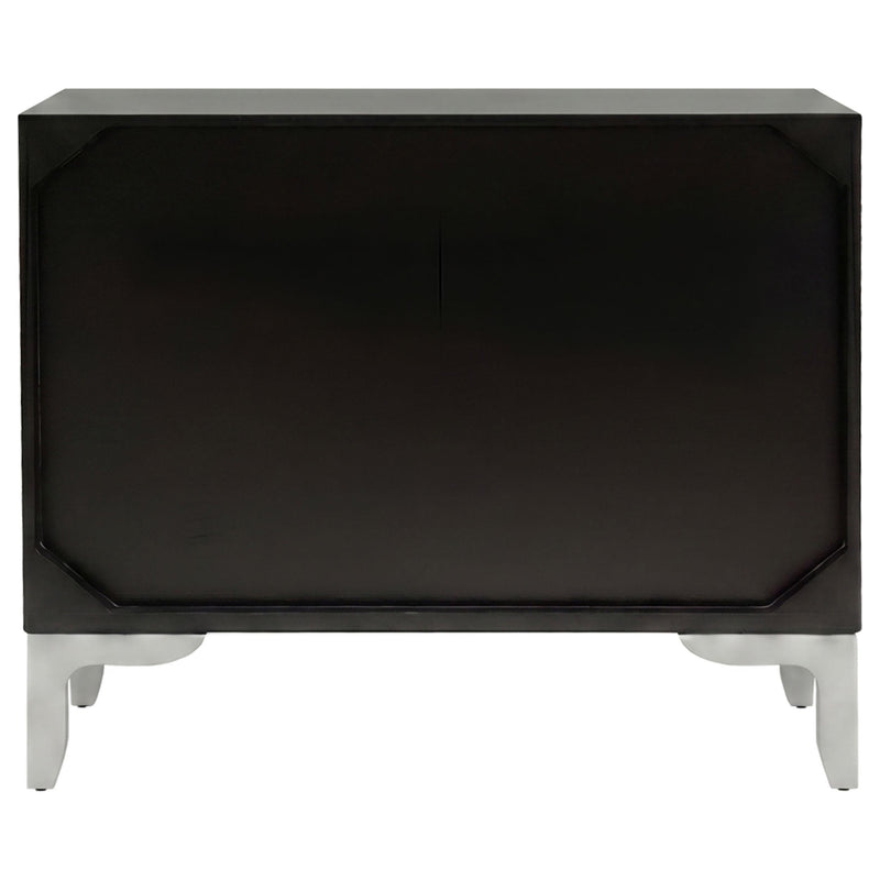 Forbes 2-door Bone Inlay Mosaic Accent Storage Cabinet Black - 950450