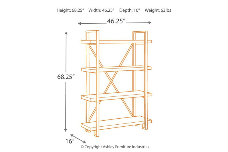Forestmin Brown/Black Bookcase - Gate FurnitureBookcases