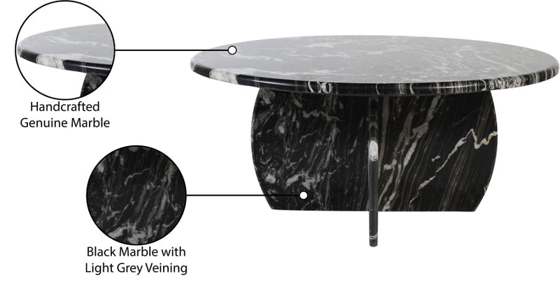 Formentera Marble Coffee Table in Black - 219Black-CT