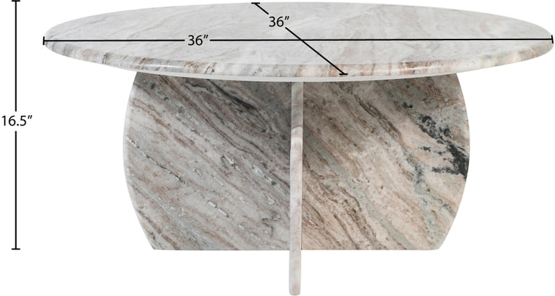 Formentera Marble Coffee Table in Brown - 219Brown-CT